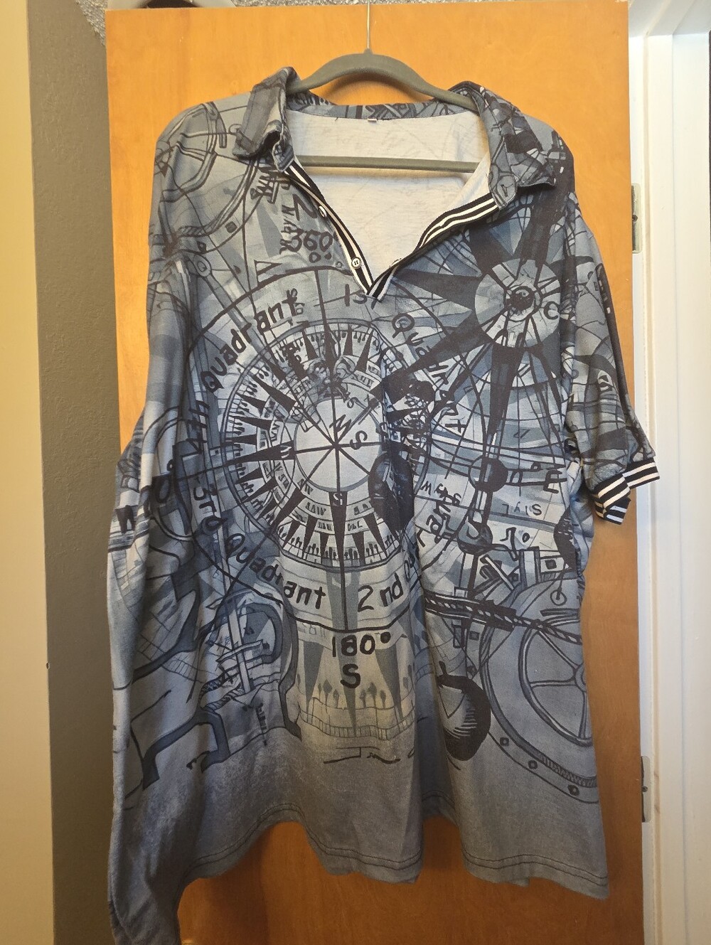 Men's Grey/blue Nautical Polo